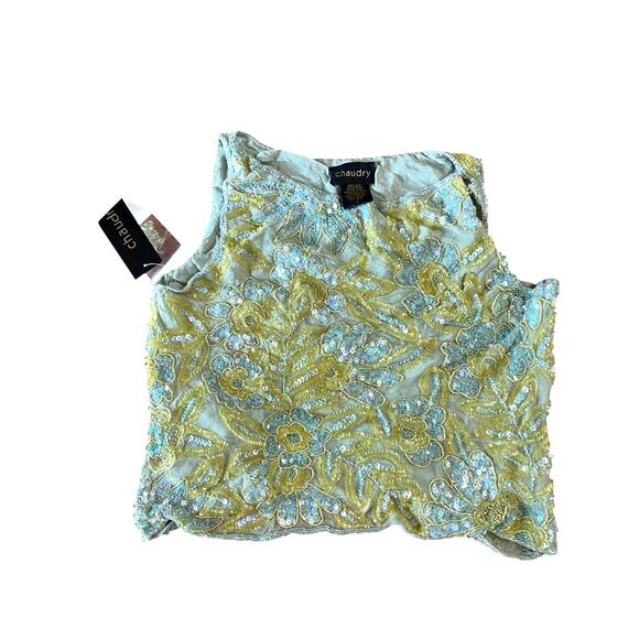 Chaudry Women's Sequined Tank Top, Blue/Green, Large - Picture 1 of 8